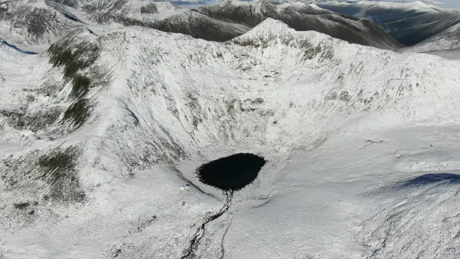  四川康定冷嘎措贡嘎山雪山风光航拍